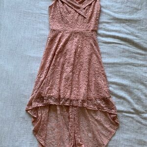 Elegant Lace High-Low Dress